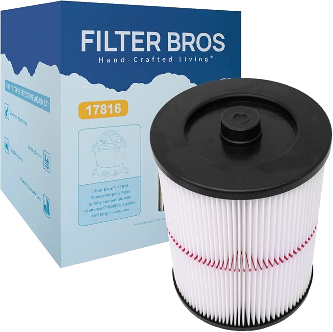 Filter Bros 17816 Red Stripe Replacement Fits Craftsman Shop Vacuums 5 Gal Plus by FilterBrosHand-CraftedLiving