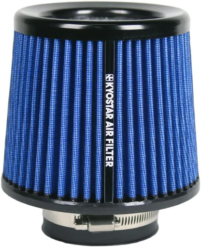 Universal 3" 76mm High-Flow Air Filter, Reusable Cone Cold Air Intake, High by Kyostar