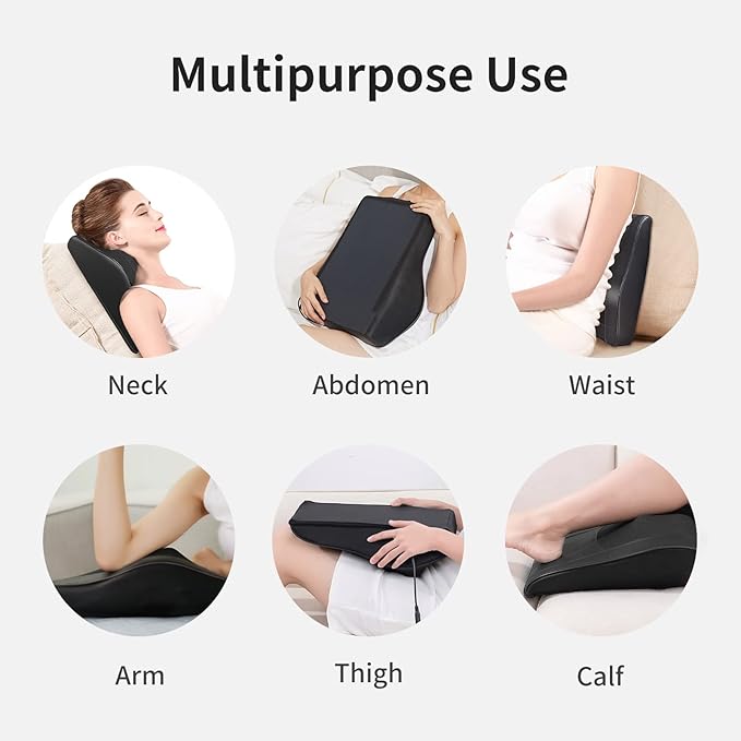OMASSA Shiatsu Neck Massager with Heat, 3D Kneading Back Massage Pillow for Pain Relief, Massagers for Neck and Back, Shoulder, Leg, Gifts for Men Women Mom Dad, Stress Relax at Home Office and Car