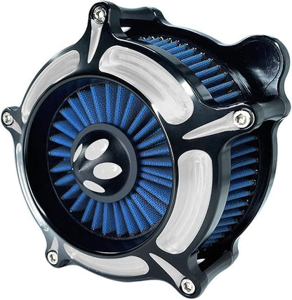 Motorcycle Air Filter Turbine Intake Cleaner Kit Cnc Cut Chrome - Image 8