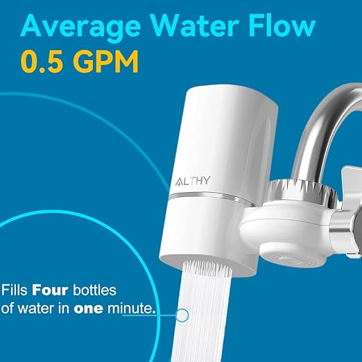 ALTHY Faucet Water Filter, BPA-Free Sink Tap Water Purifier, Certified Reduces - Image 4