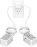 TESSAN Twin Extension Cord 12 FT, Double Ended Flat Plug Surge Protector Power Strip, 3 Non Blocking Outlets 6 Feet Power Splitter Each Side, Dual Split Outlet Extension for Home Office Dorm Room