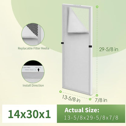 14x30x1 Reusable Air Filter MERV 8 Washable Furnace & AC Filter - Image 2