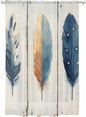 Sheer Curtains 72 Inches Long, Boho Ombre Vintage Wooden Grain Privacy Voile by Unknown