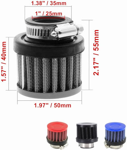 4 Pack ID I inch Air Intake Filter - Image 3
