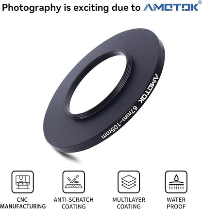 67mm Lens to 105mm Camera Lens Adapter, 67mm-105mm Filter Step up Rings - Image 2