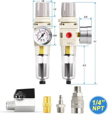 MEANLIN Air Compressor Moisture Filter, Automatic Drain Air Line Filter - Image 2