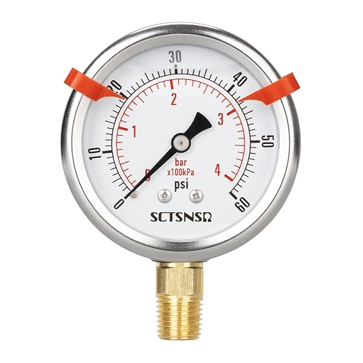 0 to 60 Psi Pressure Gauge, Glycerin Liquid Filled, 2.5 inch Dial, 1/4" NPT - Image 8