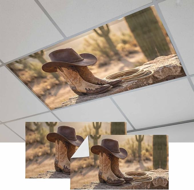 Fluorescent Light Covers, Cowboy Western Magnetic Light Covers by Unknown