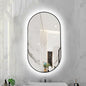 Oval LED Illuminated Bathroom Mirror, Wall-mounted Vanity Makeup Mirror by Unknown