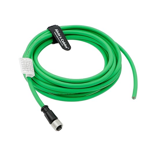 AConnect M12 A Code 8 Pin Female to Flying Leads Cable Industrial Aviation Sensor Waterproof Electrical Shielded Cable for Industrial Cameras Automation Device Network Fieldbus Module 8M