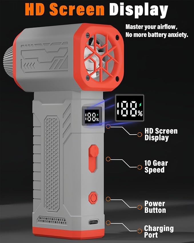 Compressed Air Duster, 130K RPM Powerful Cordless Electric Mini Blower - Image 2