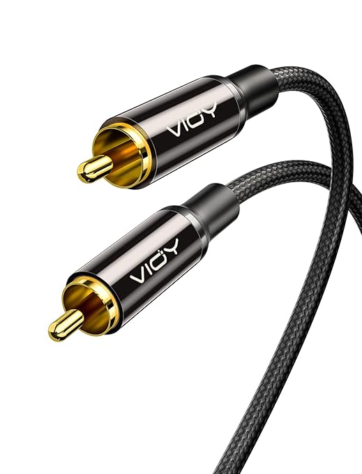 VIOY Coaxial Digital Audio Cable (15 FT), Subwoofer Cable RCA Male to Male HiFi 5.1 SPDIF Stereo Coaxial Audio Cable for Home Theater, HDTV, Amplifier Speaker Soundbar