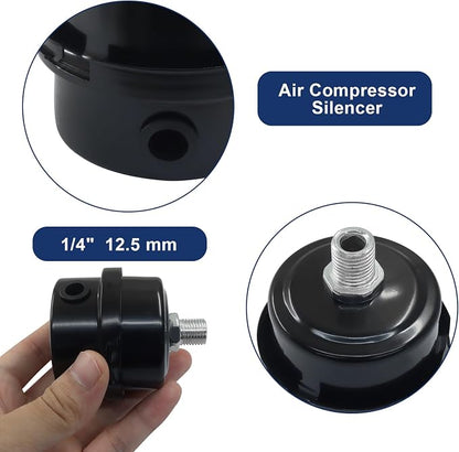 2 Pcs Air Compressor Silencer, 1/4 Inch Thread Intake Filter Muffler, 12.5 mm - Image 4
