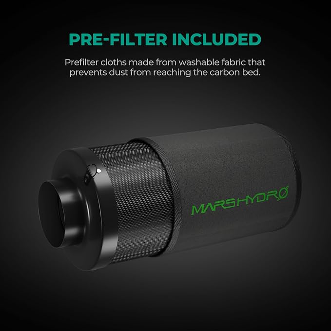 MARS HYDRO 6 Inch Carbon Filter, Inline Air Filter Odor Control - Image 7