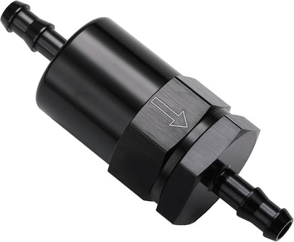 1/4" Billet Inline Fuel Filter 30 Micron Aluminum Black by Podavelle