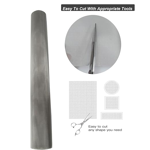 304 Stainless Steel Mesh 200Mesh, 15.7"x47.2" Metal Mesh Screen, Woven Fine - Image 4