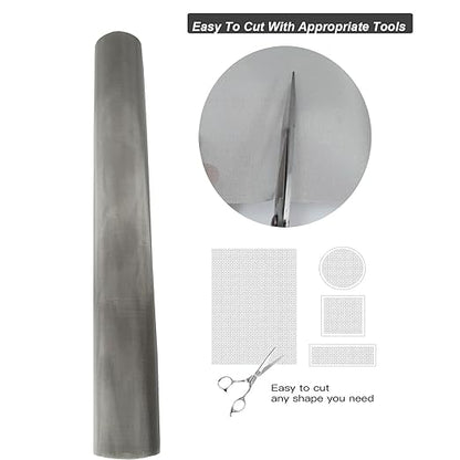 304 Stainless Steel Mesh 200Mesh, 15.7"x47.2" Metal Mesh Screen, Woven Fine - Image 4
