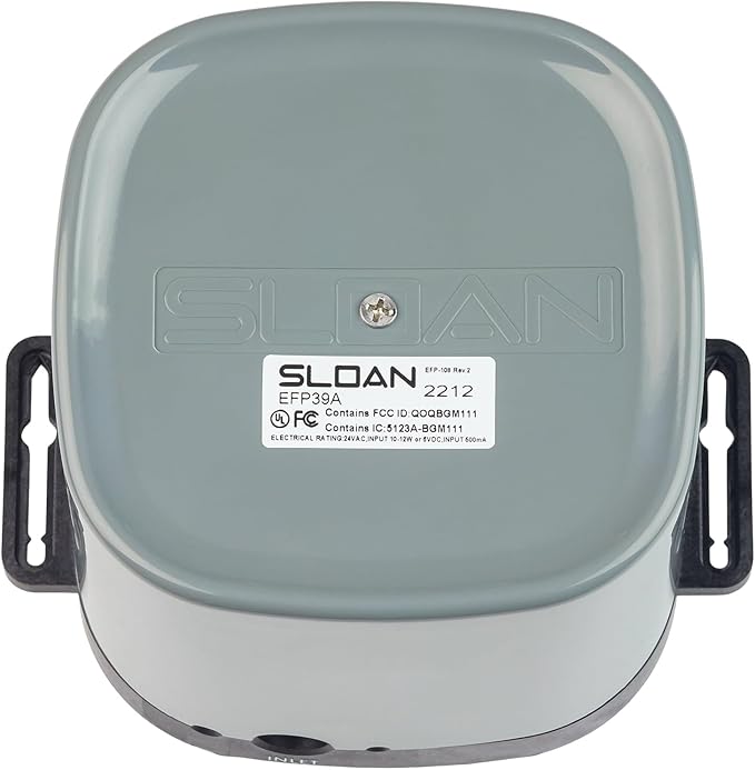Sloan Optima EBF-650 Sensor Activated Touch-Free Faucet, Commercial Grade with Mounting Hardware - 0.5 GPM Battery-Powered Deck-Mounted Low Integrated Base Body with 8" Trim Plate, 3315139BT