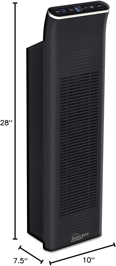 Ionic Pro Platinum Air Purifier Tower, Never Replace Filters, Quiet Negative - Image 5