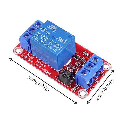 HUAREW 5V One Channel Relay Module Relay Switch with OPTO Isolation High Low Level Trigger (Pack of 10)