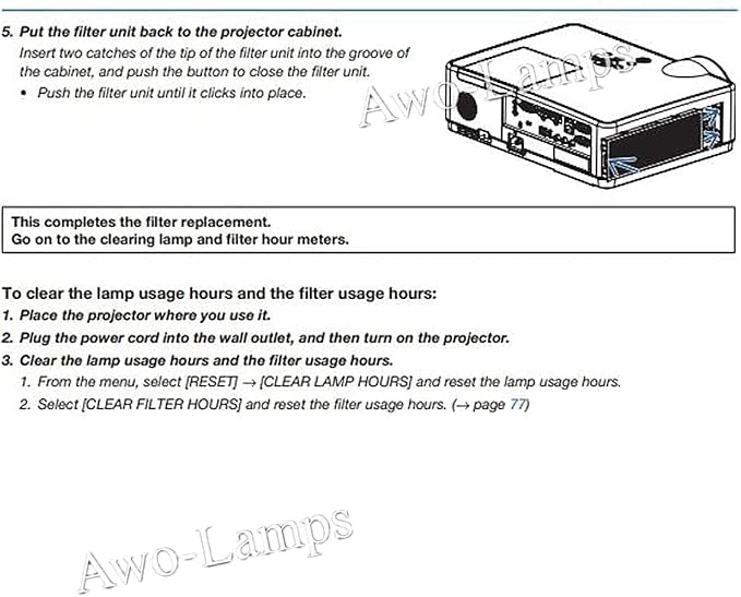 AWO ET-RFL300 Replacement Projector Air Filter - Image 4