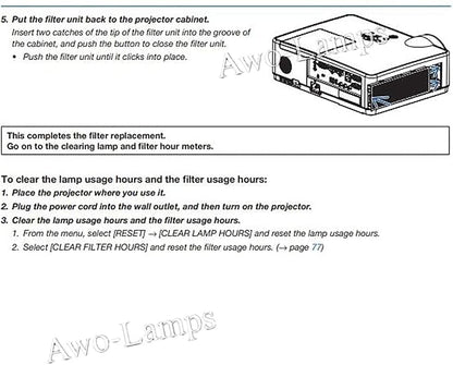 AWO ET-RFL300 Replacement Projector Air Filter - Image 4