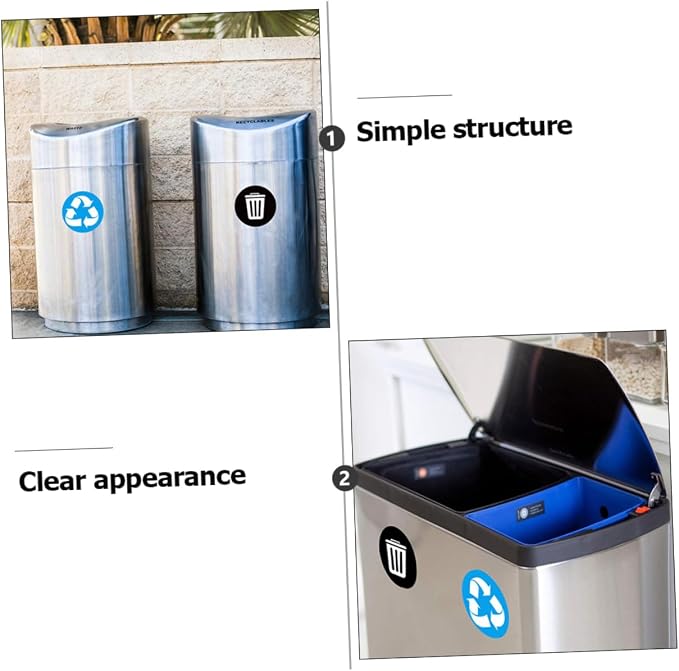 DECHOUS Reminding Waste Sorting Habits 6 Adhesive PVC Stickers - Image 2