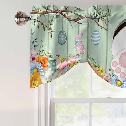 Easter Tie Up Valance Curtains for Windows, Kitchen Curtains Window Shades - Image 4