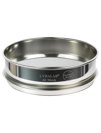 All 304 Stainless Steel 40 Mesh Test Sieve, 8 Inch/20cm Diameter, Lab Sifter & by LVDALAB