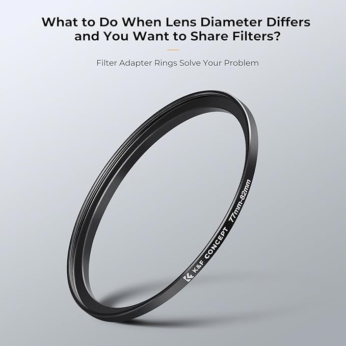 K&F CONCEPT 18 Pieces Filter Ring Adapter Set, Camera Lens Filter Metal - Image 3