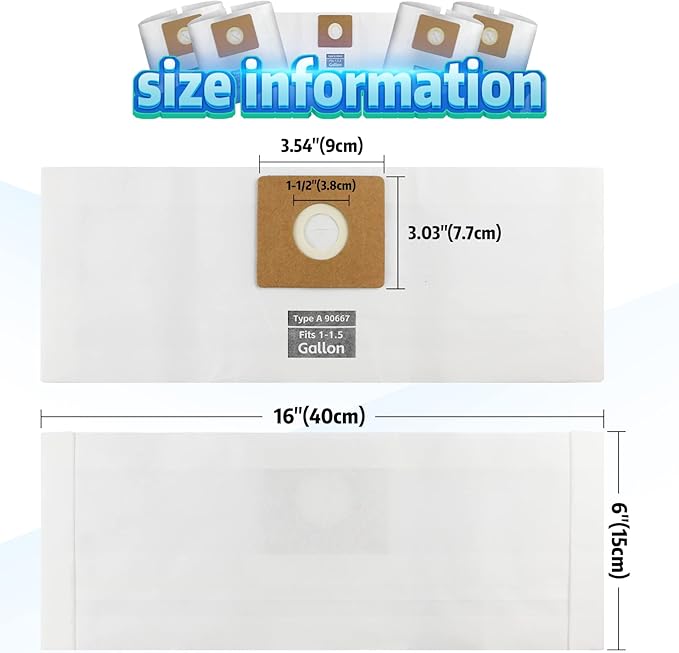 Micro Shop Vac Bags 1-1.5 Gallon by ALYYDBG, Type A - Image 3