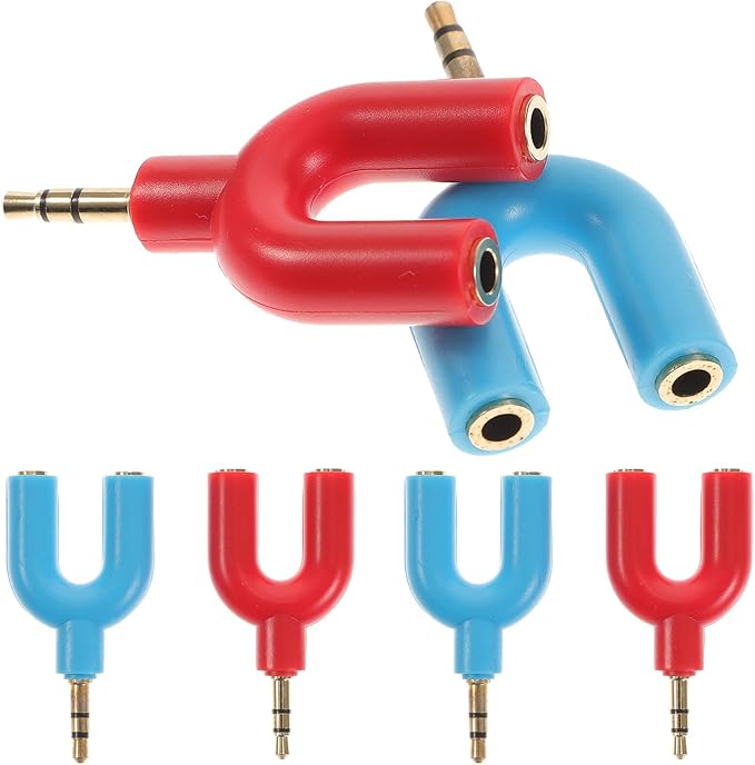 COHEALI 6pcs Audio Splitter Adapter to Headphone Splitter for Laptop Tablet Stereo Aux Cable with Strong Signal Transmission for Sharing Music and Movies with Partner