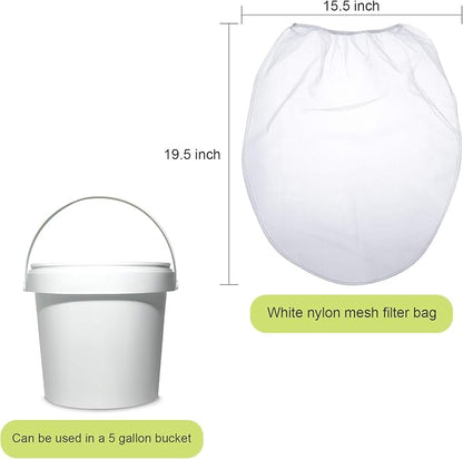 Paint Strainer Bags White Fine Mesh Filters Bag Bucket Elastic Opening Strainer - Image 3