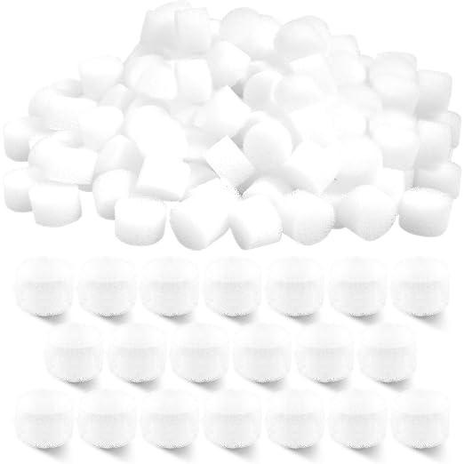 100 Pieces Air Filter Sponge for Compressor System Accessories Round White by BHUCUTU