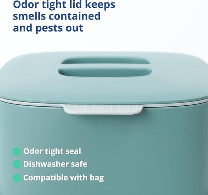 Blue Ginkgo Kitchen Compost Bin – Filter-Free, Odor-Tight Countertop Food Waste - Image 4