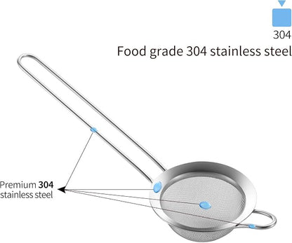 304 Stainless Steel 3.15 inch Fine Mesh Strainers - Image 2