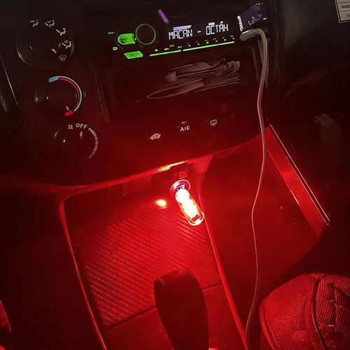 2PCS USB Car LED Interior Lights, Mini Ambient Lighting Accessories, Touch Control Decorative Night Lamps for Vehicle, Bedroom, Camping, Holiday Decor(Red)