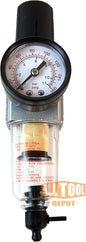 1/4" NPT Mini Compressed Air In Line Filter Regulator Combo Piggyback, Poly by AllToolDepot