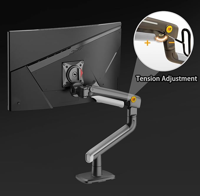 NB Ergonomic Gaming Monitor Arm for Flat/Ultrawide/Curved Monitors 27'' to 50 inch, Heavy Duty Monitor Mount Load up to 18 kg, VESA 75/100 mm J5