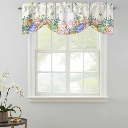 Easter Tie Up Valance Curtains for Windows, Kitchen Curtains Window Shades - Image 2