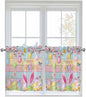 Colorful Easter Half Window Curtain 36 Inches Long, Spring Watercolor Bunny Egg by Unknown