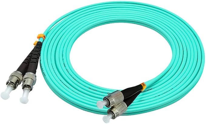 Jeirdus 50Meters 160ft FC to ST Duplex 50/125 10G OM3 Multi-Mode Fiber Optic Cable Jumper Optical Patch Cord FC-ST