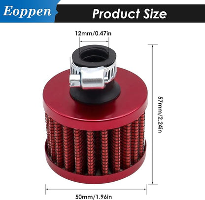 2Pcs 12mm Air Filter Mini Universal Vent Crankcase Cold Air Intake Breathe - Image 2
