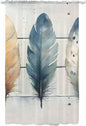 Sheer Curtains 108 Inches Long, Boho Blue Feathers Semi Sheer Curtains Light by Unknown