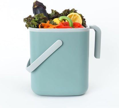 Blue Ginkgo Kitchen Compost Bin – Filter-Free, Odor-Tight Countertop Food Waste - Image 7