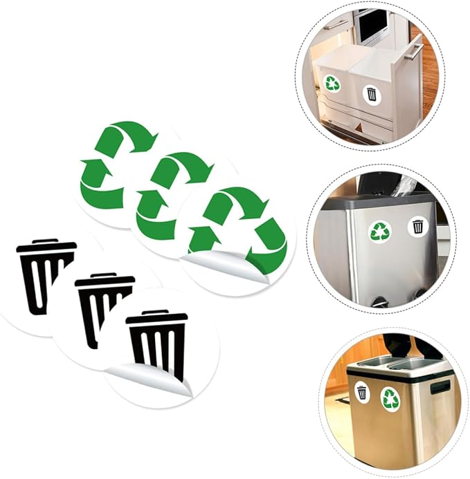Waste Sorting Labels for Garbage Bin PVC Sticker Decals for Kitchen Recycling - Image 2