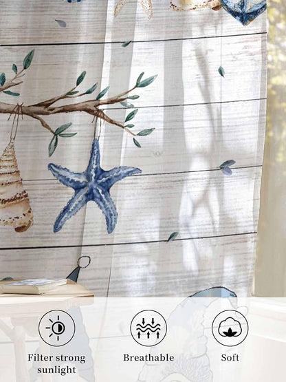 Sheer Curtains 108 Inches Long, Coastal Eucalyptus Semi Sheer Curtains Light - Image 6
