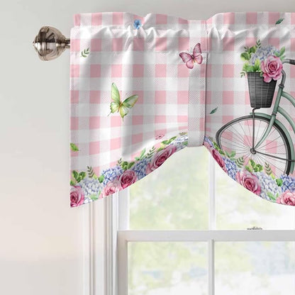 Spring Tie Up Valance Curtains for Windows, Kitchen Curtains Window Shades - Image 4
