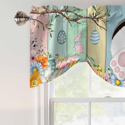 Easter Tie Up Valance Curtains for Windows, Kitchen Curtains Window Shades - Image 4